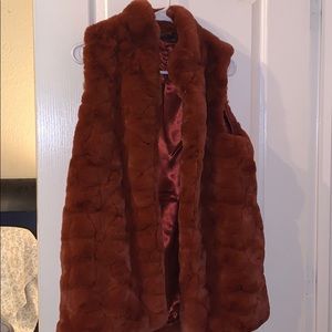 Rachel Zoe Brown faux fur jacket